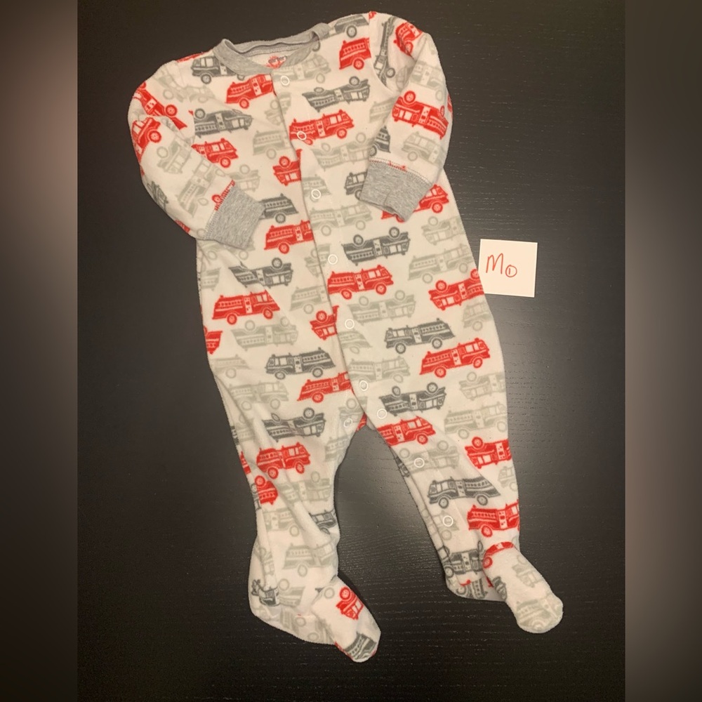 ⭐️2/$11.00⭐️ Carter’s 6m Fire Truck Theme Fleece Sleeper